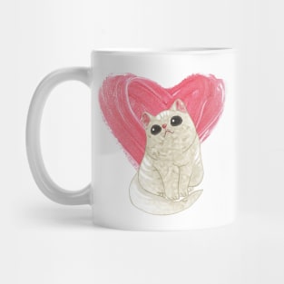 I Love My Cat Heart Design Mug